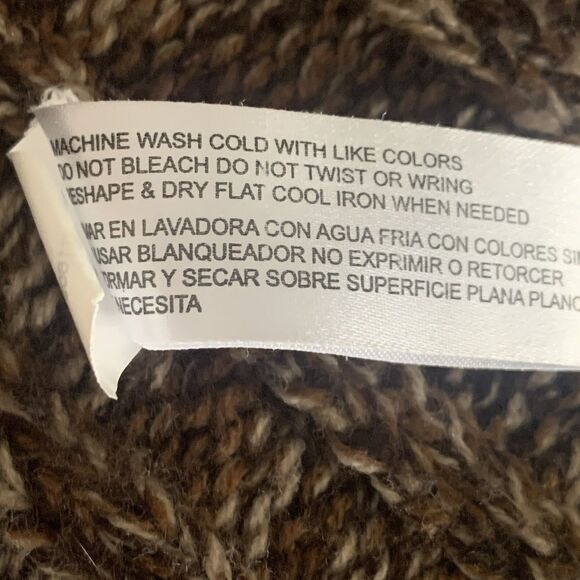 Carolyn Taylor Longline Hooded Button Cardigan Bulky Cable Patch Pockets Sz M - Picture 12 of 12